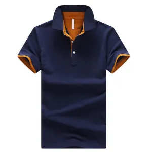 Mens Polo Shirts solid male breathable shirts 95%cotton slim Short Sleeve polos camisa polo homme plus size 3XL 4XL