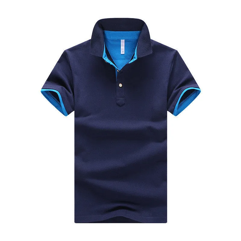 Mens Polo Shirts solid male breathable shirts 95%cotton slim Short Sleeve polos camisa polo homme plus size 3XL 4XL