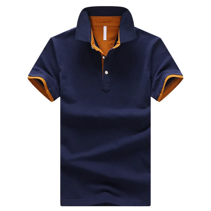 Mens Polo Shirts solid male breathable shirts 95%cotton slim Short Sleeve polos camisa polo homme plus size 3XL 4XL