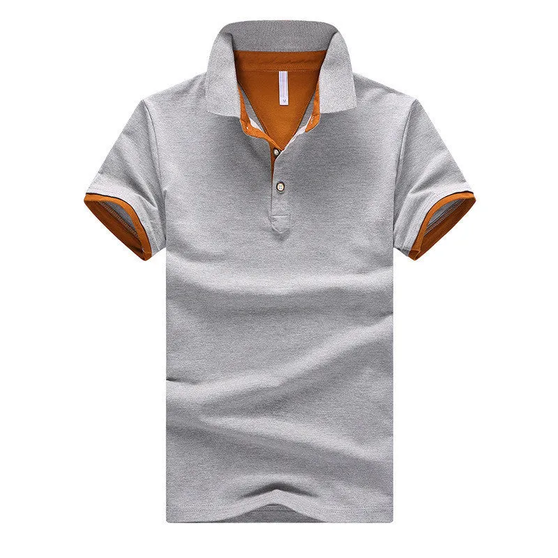 Mens Polo Shirts solid male breathable shirts 95%cotton slim Short Sleeve polos camisa polo homme plus size 3XL 4XL