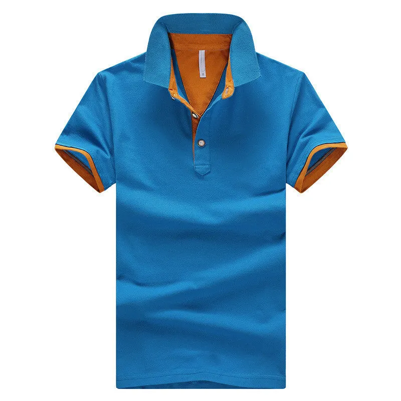 Mens Polo Shirts solid male breathable shirts 95%cotton slim Short Sleeve polos camisa polo homme plus size 3XL 4XL