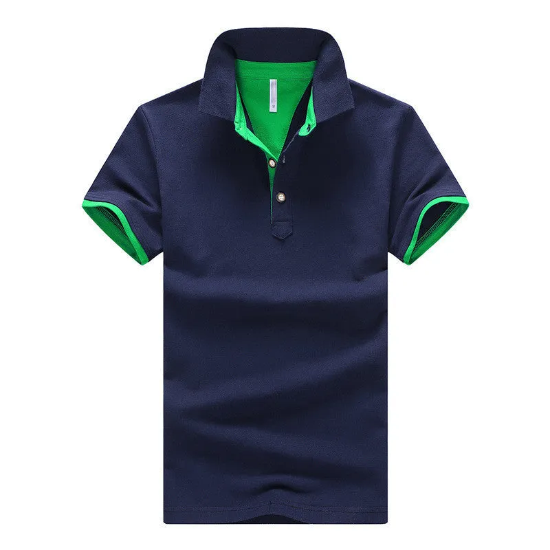 Mens Polo Shirts solid male breathable shirts 95%cotton slim Short Sleeve polos camisa polo homme plus size 3XL 4XL