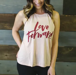 Mia Ladies High Neck Flowy Tank