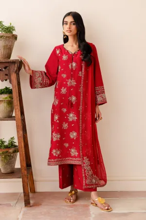 Milaas 3Pc - Embroidered Lawn Dress