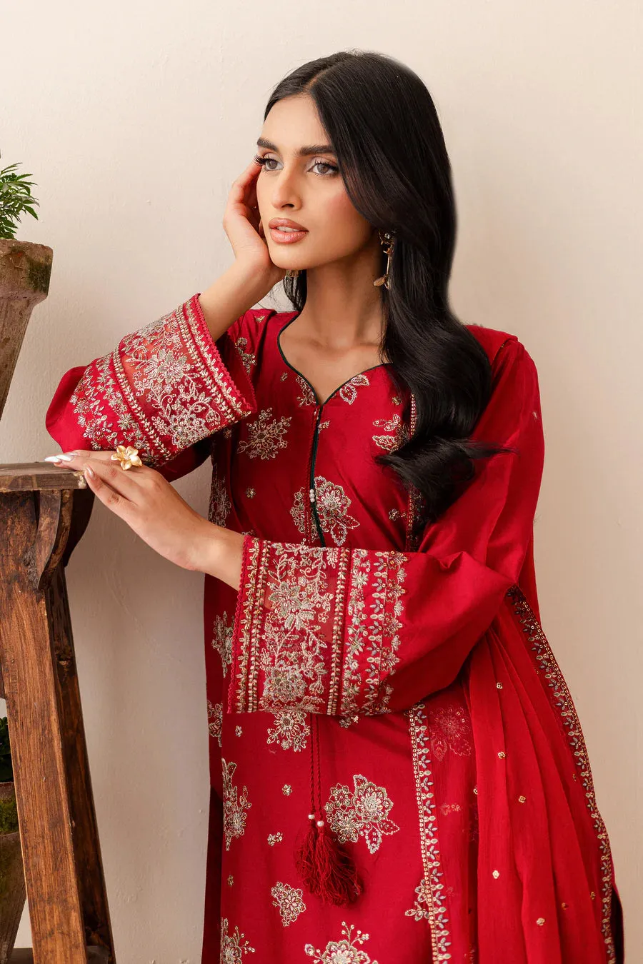 Milaas 3Pc - Embroidered Lawn Dress