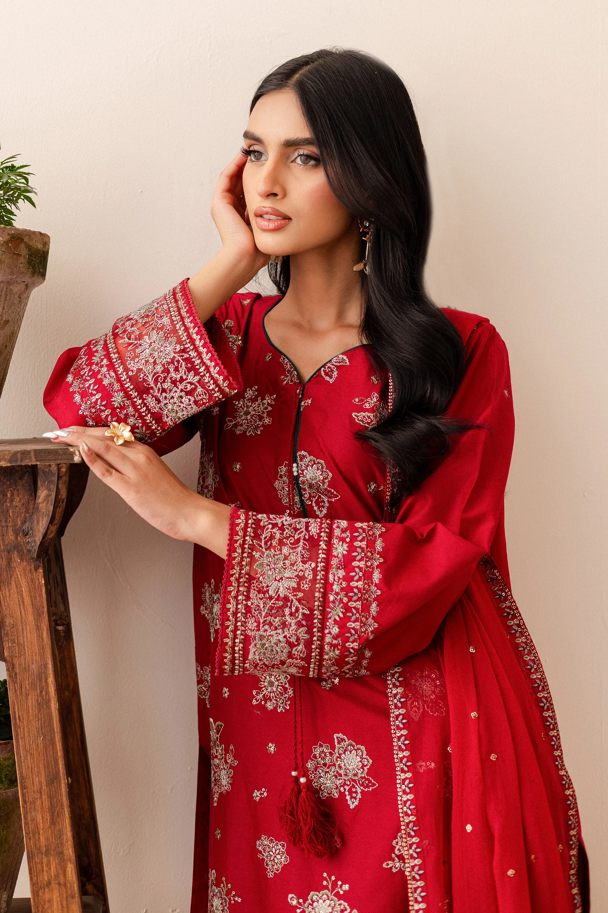 Milaas 3Pc - Embroidered Lawn Dress