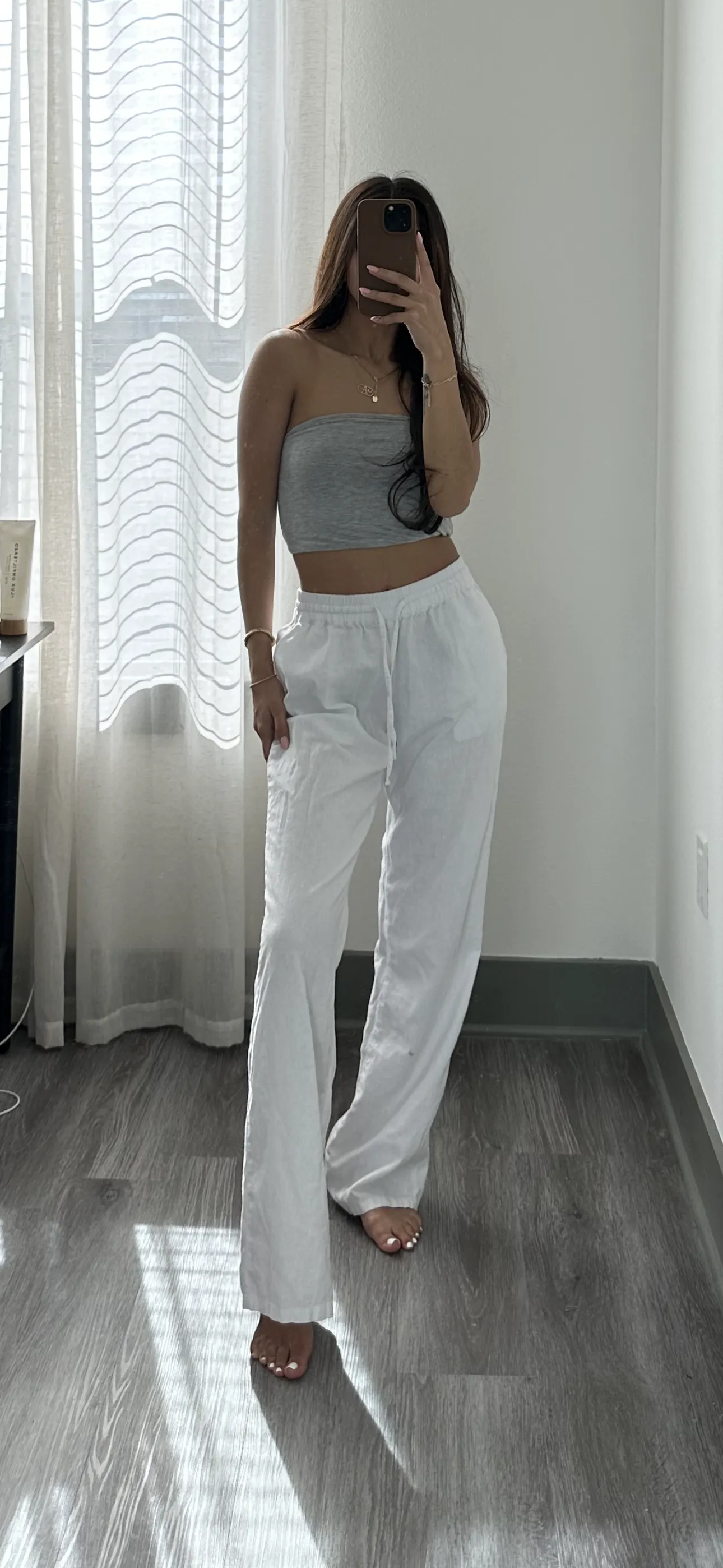 Mina Linen Pants (White)