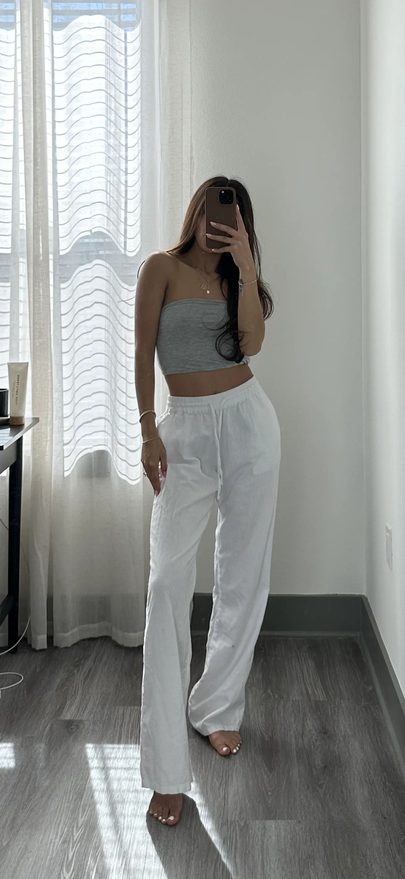 Mina Linen Pants (White)