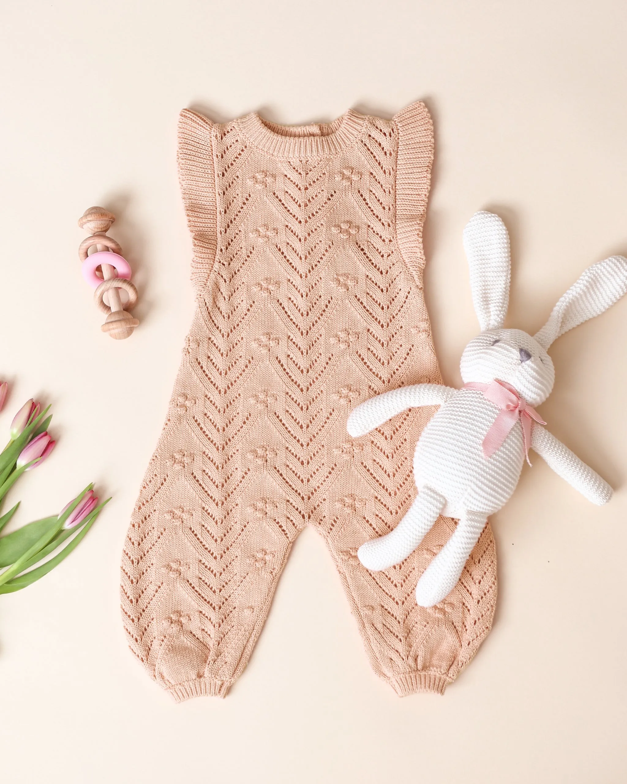 Mira Knit Romper || Melon