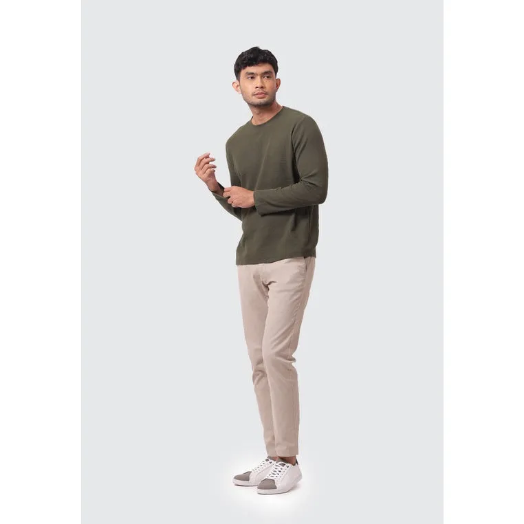 MOC Kaos Lengan Panjang Pria PASCAL - DARK GREEN