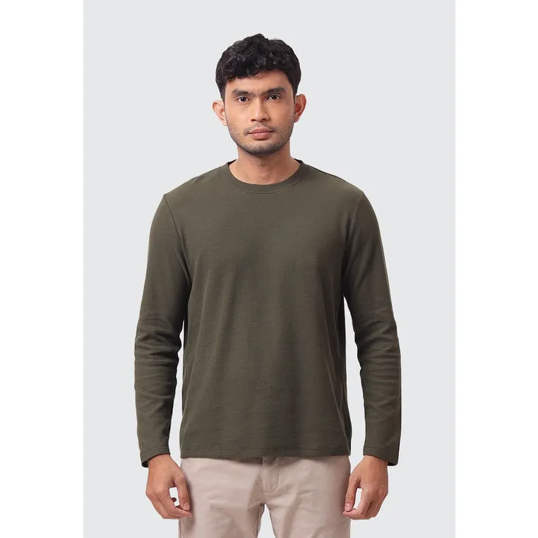 MOC Kaos Lengan Panjang Pria PASCAL - DARK GREEN