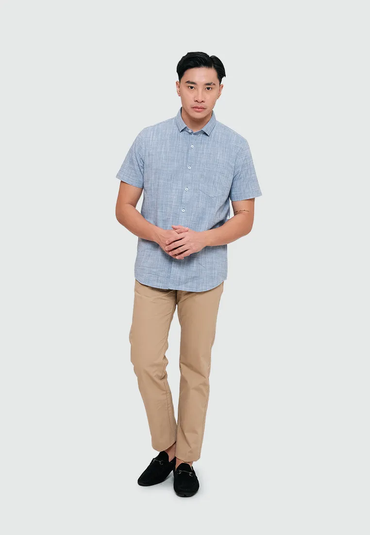 MOC Kemeja Lengan Pendek Pria BRENTWOOD 4-BLUE
