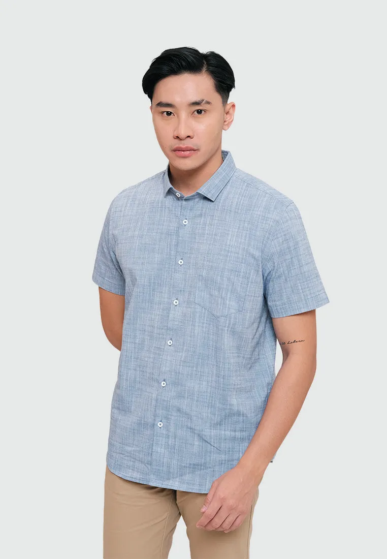 MOC Kemeja Lengan Pendek Pria BRENTWOOD 4-BLUE