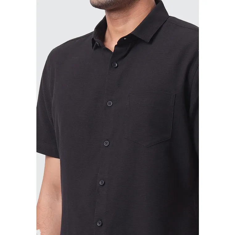 MOC Kemeja Lengan Pendek Pria CURTIS - BLACK
