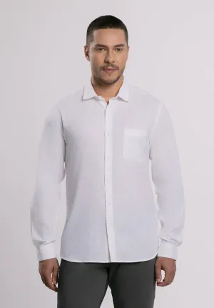 MOC - Kemeja Polos Pria Lengan Panjang Ford - White