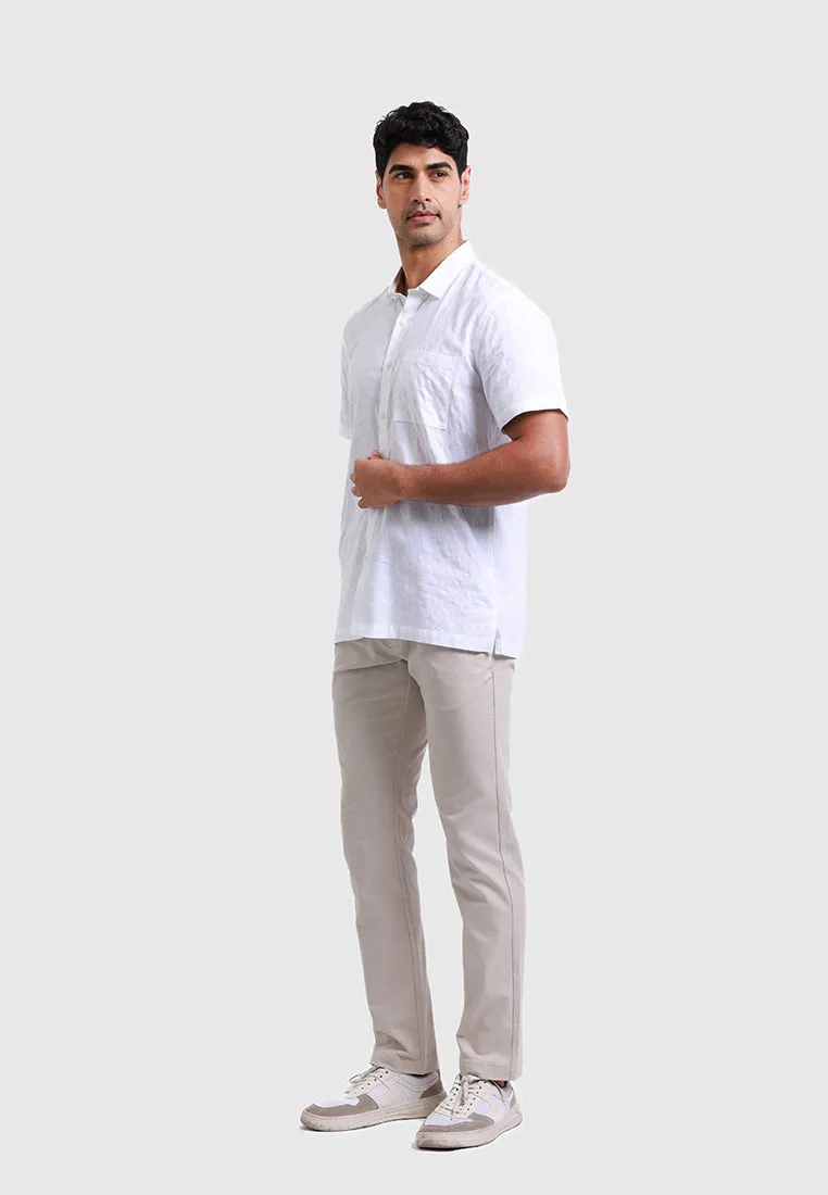 MOC - Kemeja Polos Pria Lengan Pendek Tenere - White