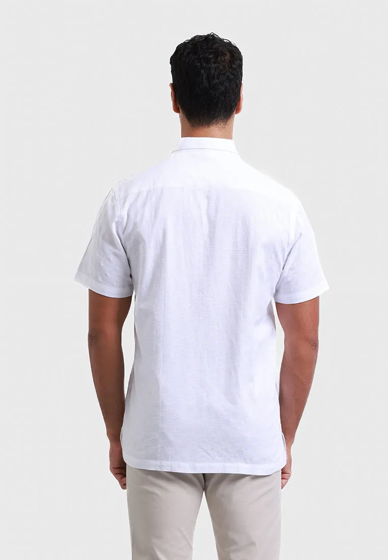 MOC - Kemeja Polos Pria Lengan Pendek Tenere - White