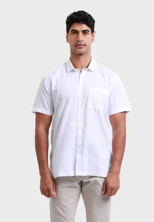 MOC - Kemeja Polos Pria Lengan Pendek Tenere - White