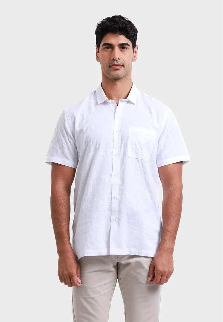 MOC - Kemeja Polos Pria Lengan Pendek Tenere - White