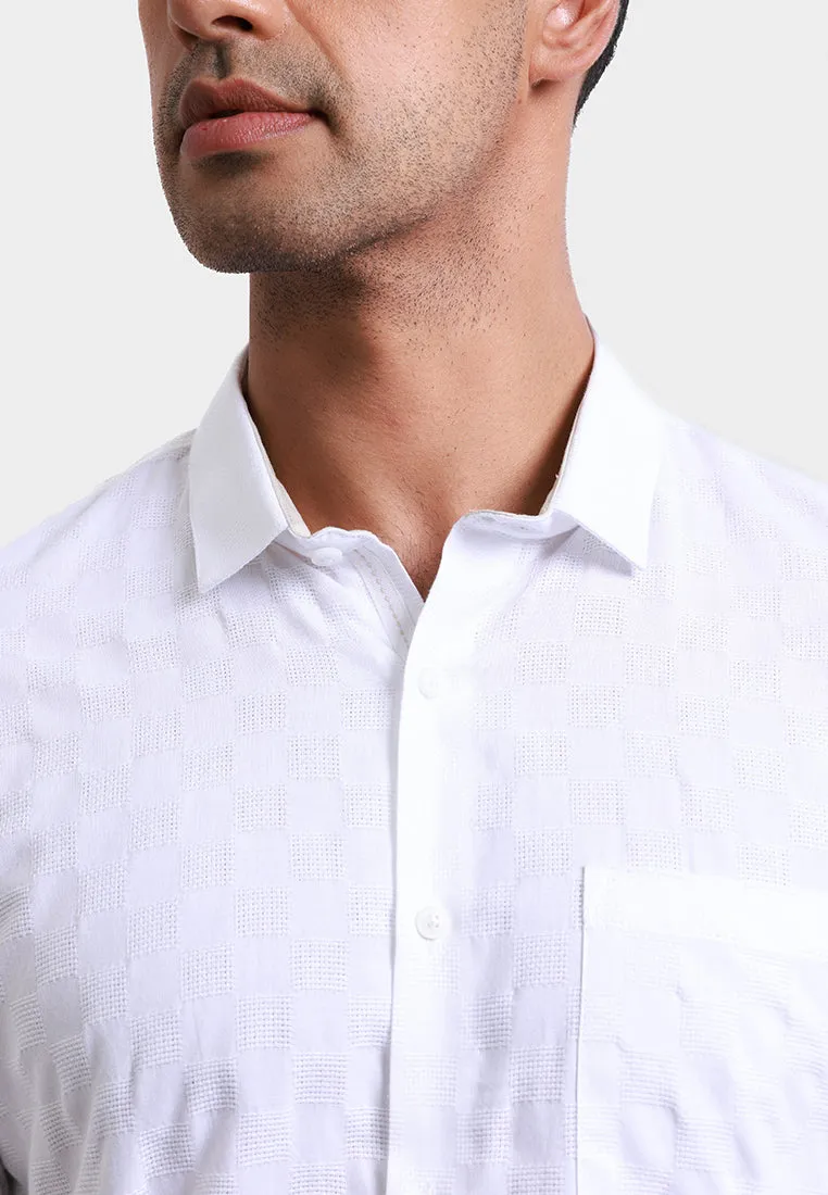 MOC - Kemeja Polos Pria Lengan Pendek Tenere - White