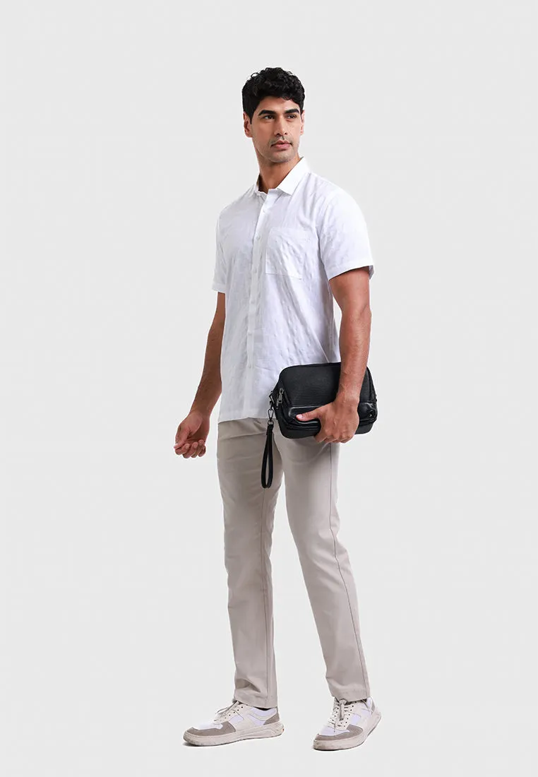 MOC - Kemeja Polos Pria Lengan Pendek Tenere - White