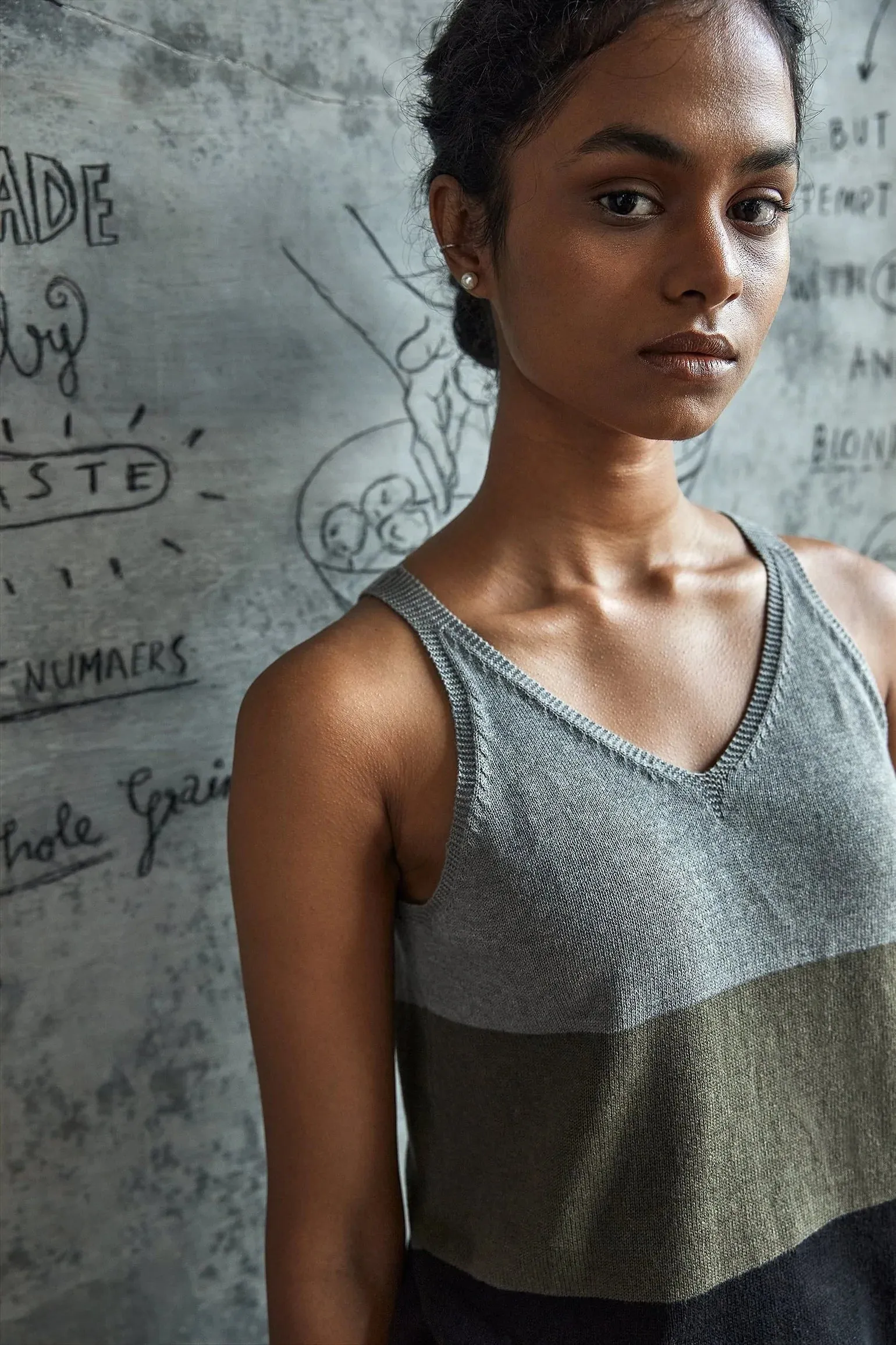Mossy Knitted V-Neck Tank Top