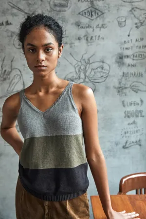Mossy Knitted V-Neck Tank Top