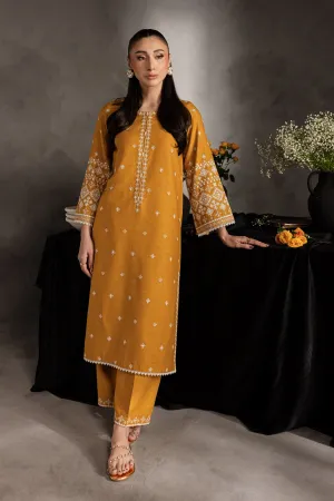 Mustard Jasper 2Pc - Embroidered Karandi Dress