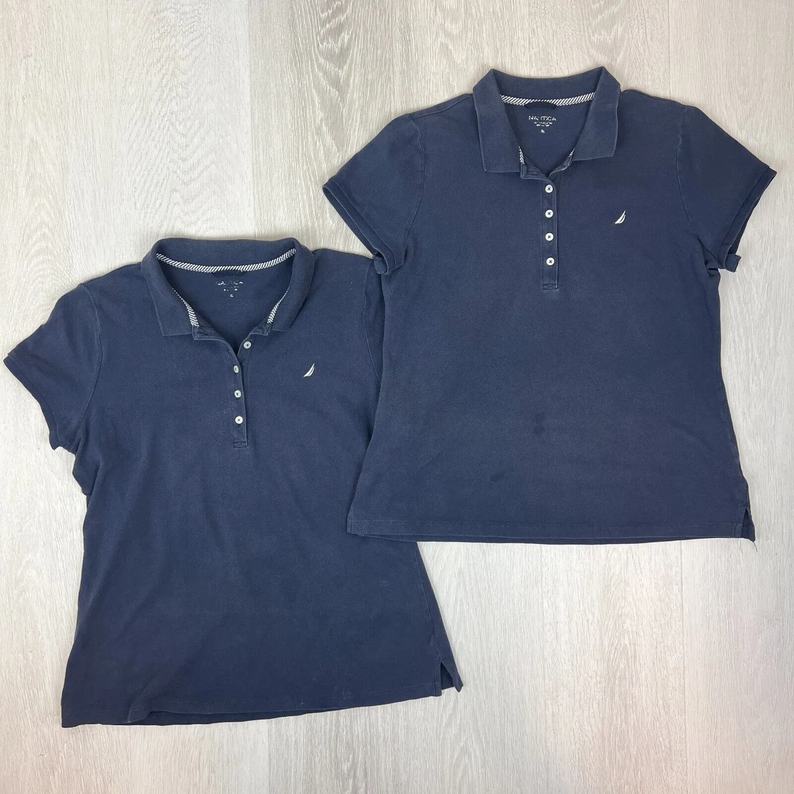 Nautica Womens Navy Blue Polo Shirt Size XL (2 x Shirts)