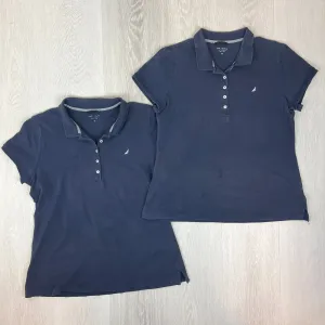 Nautica Womens Navy Blue Polo Shirt Size XL (2 x Shirts)