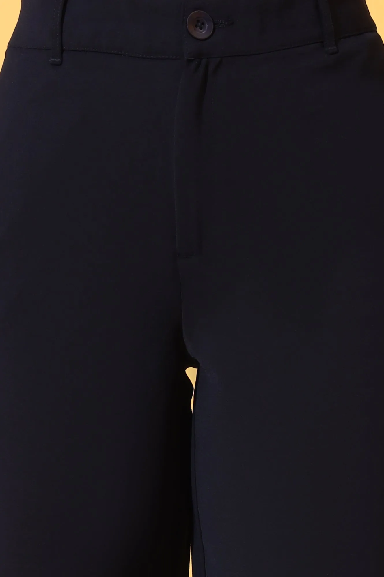 Navy Blue Solid Straight Western Culottes