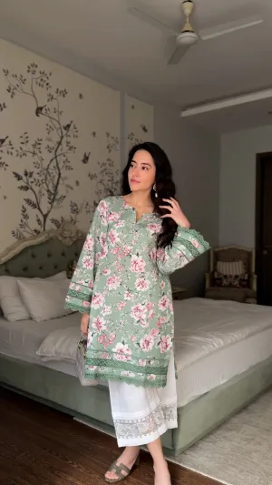 Noor Esssence SAP Green Kurta Set
