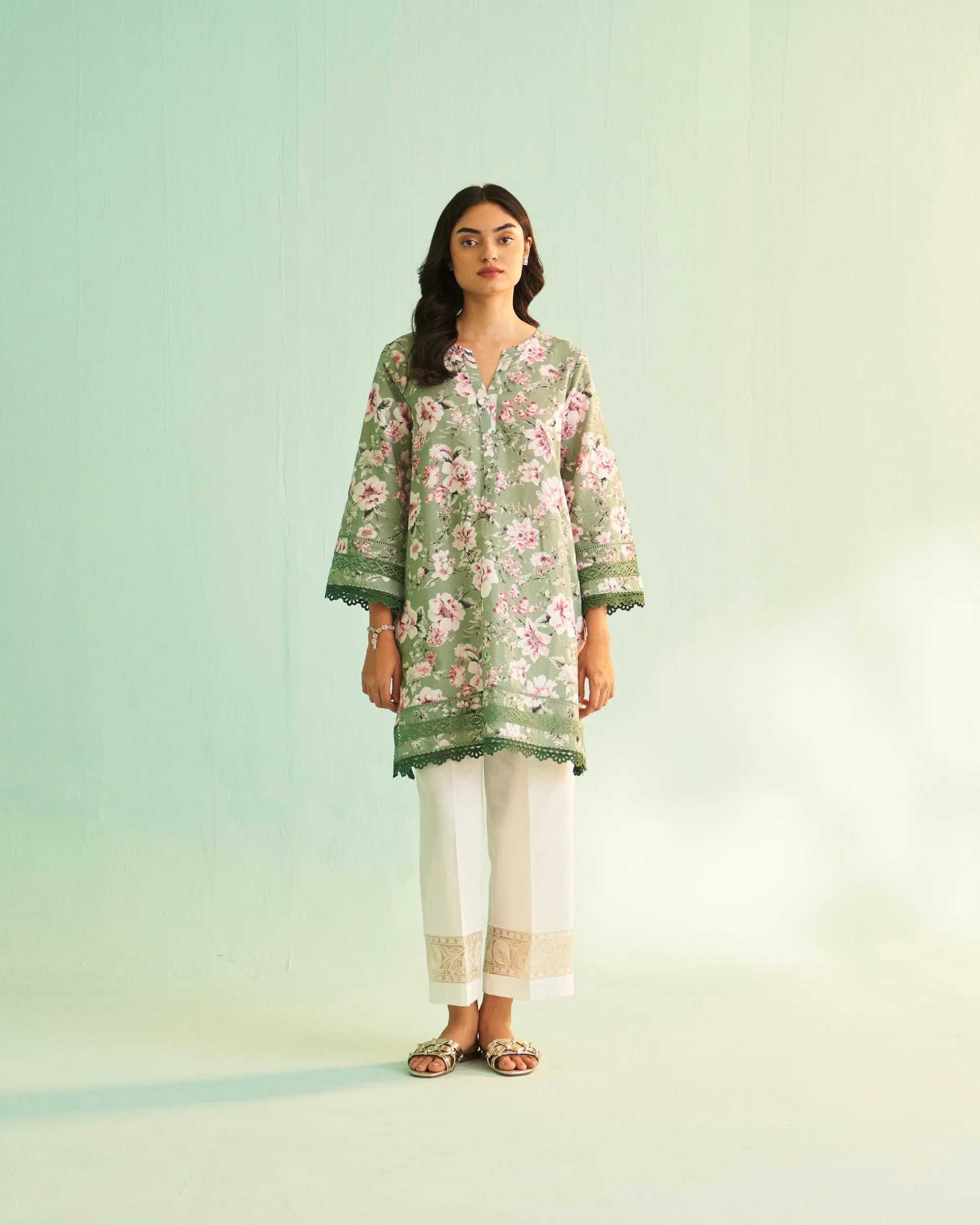 Noor Esssence SAP Green Kurta Set