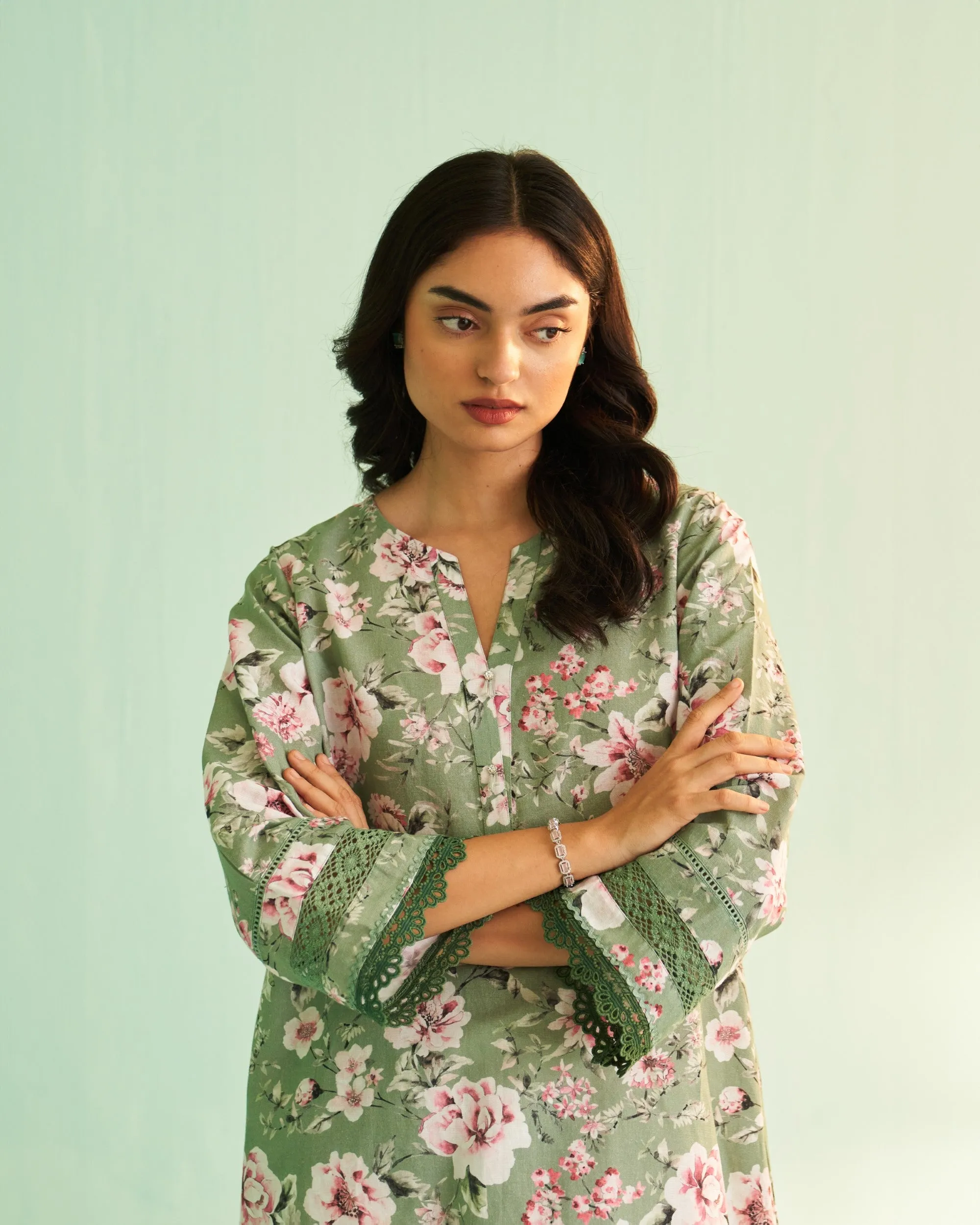 Noor Esssence SAP Green Kurta Set