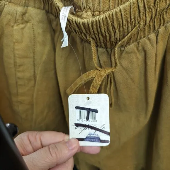 NWT Free People Need To Escape Savanna Linen Blend Pull On Shorts Size XS