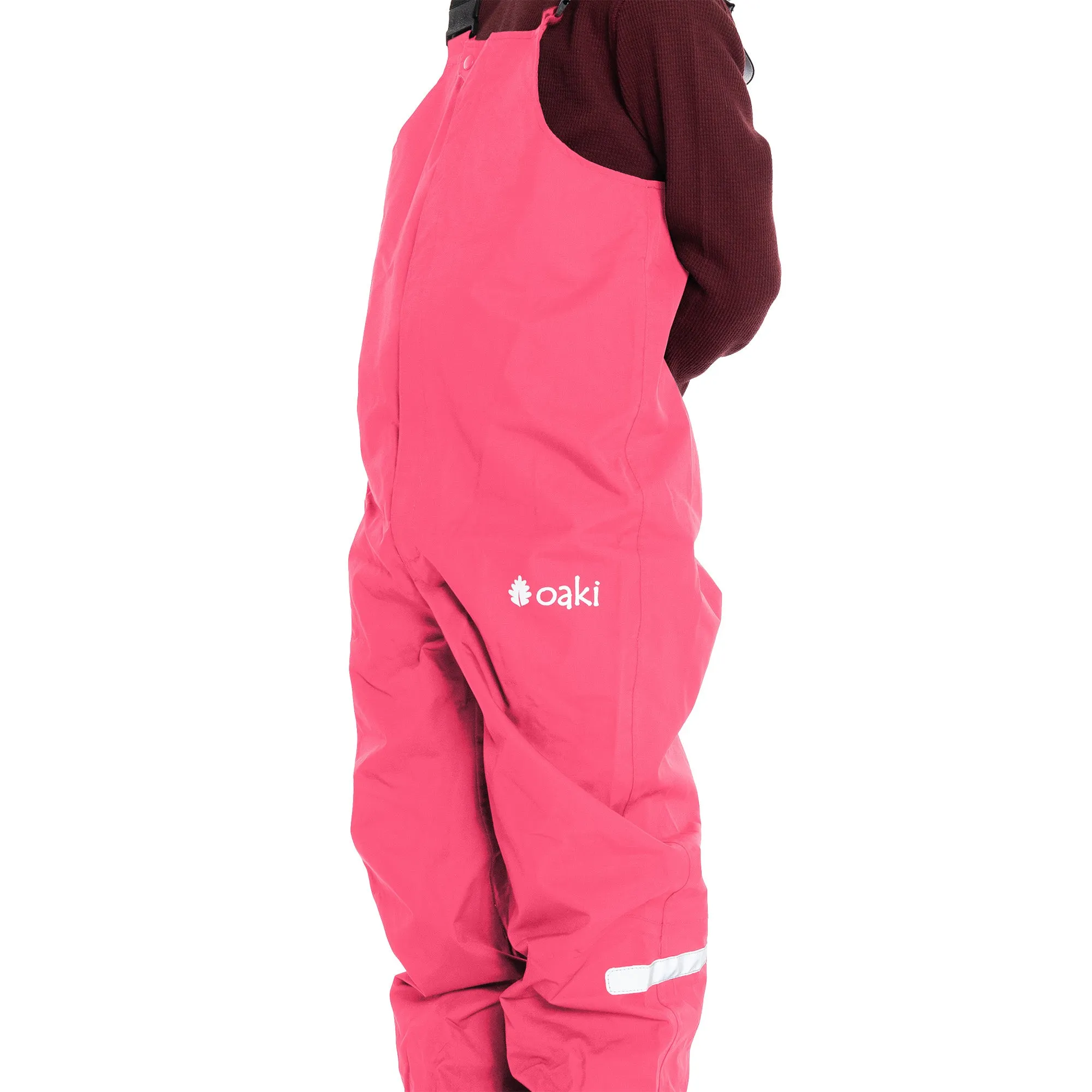 Oakiwear Kids Rain Gear Bibs Pants Fishing Boys Girls, Park City Pink