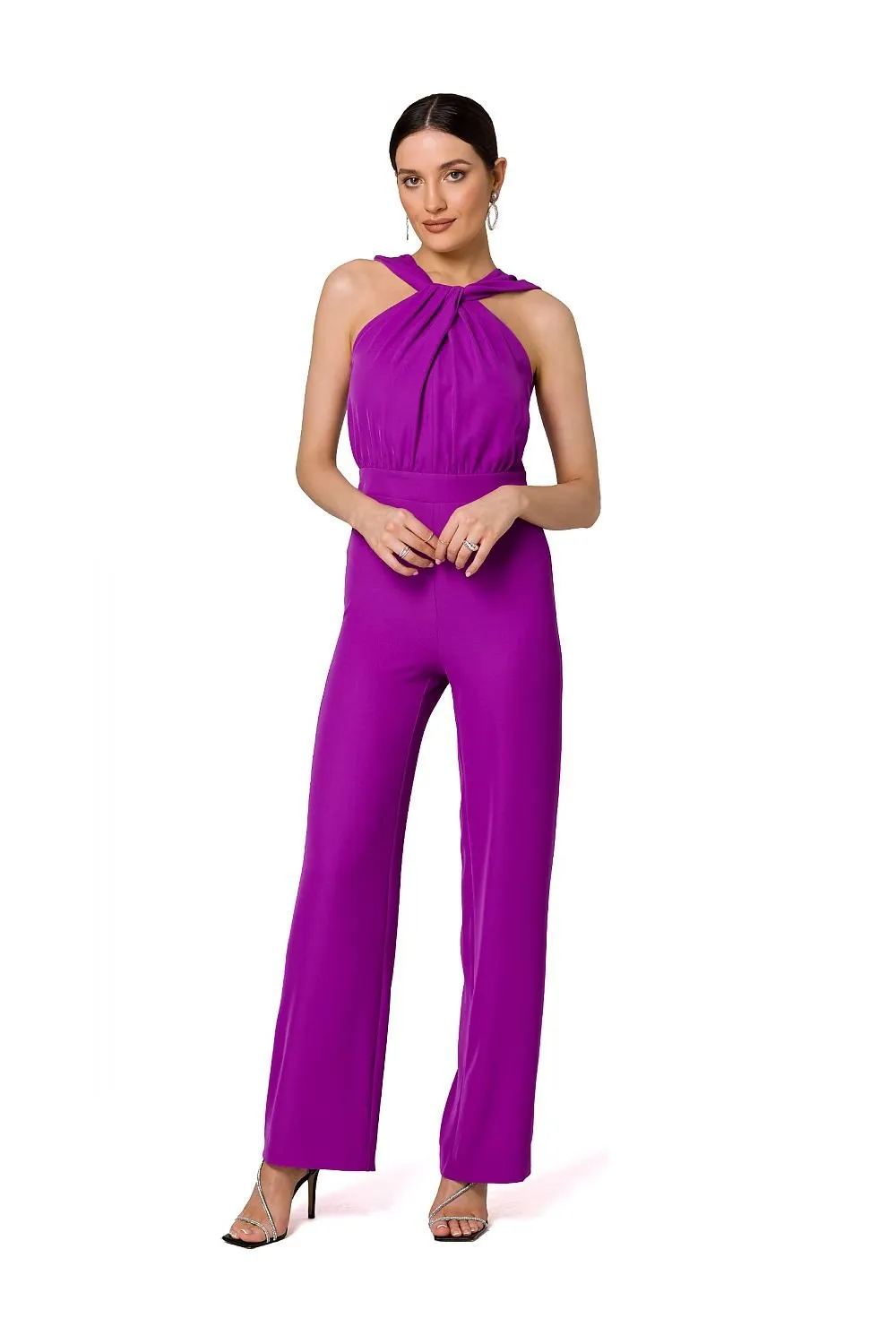 Open shoulders unique formal jumpsuit