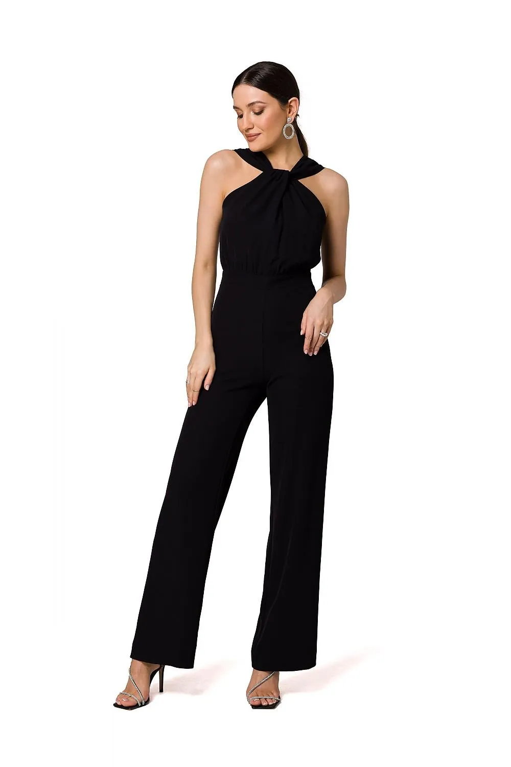 Open shoulders unique formal jumpsuit