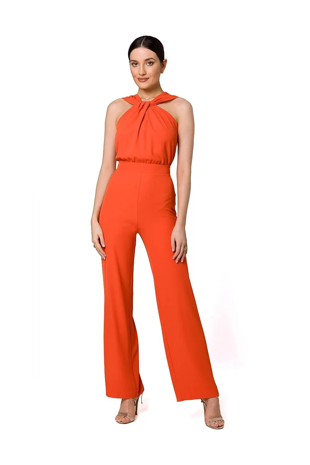 Open shoulders unique formal jumpsuit