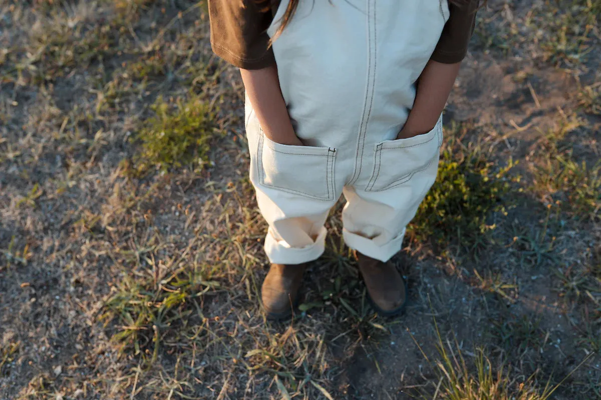 Organic Denim Overalls Milk