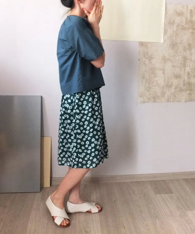 Origami Blouse-teal(sold out)