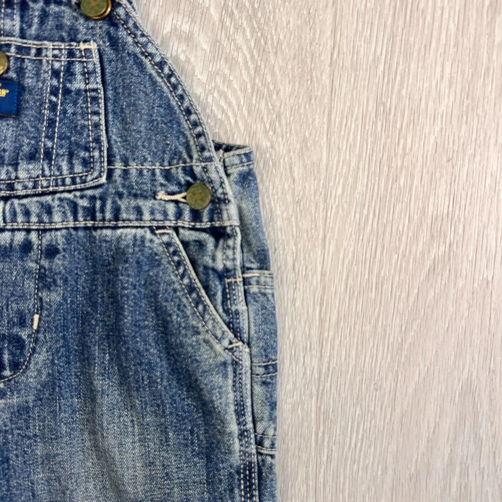 Oshkosh Boys Blue Denim Carpenter Overalls Dungarees Size 3-6 Months