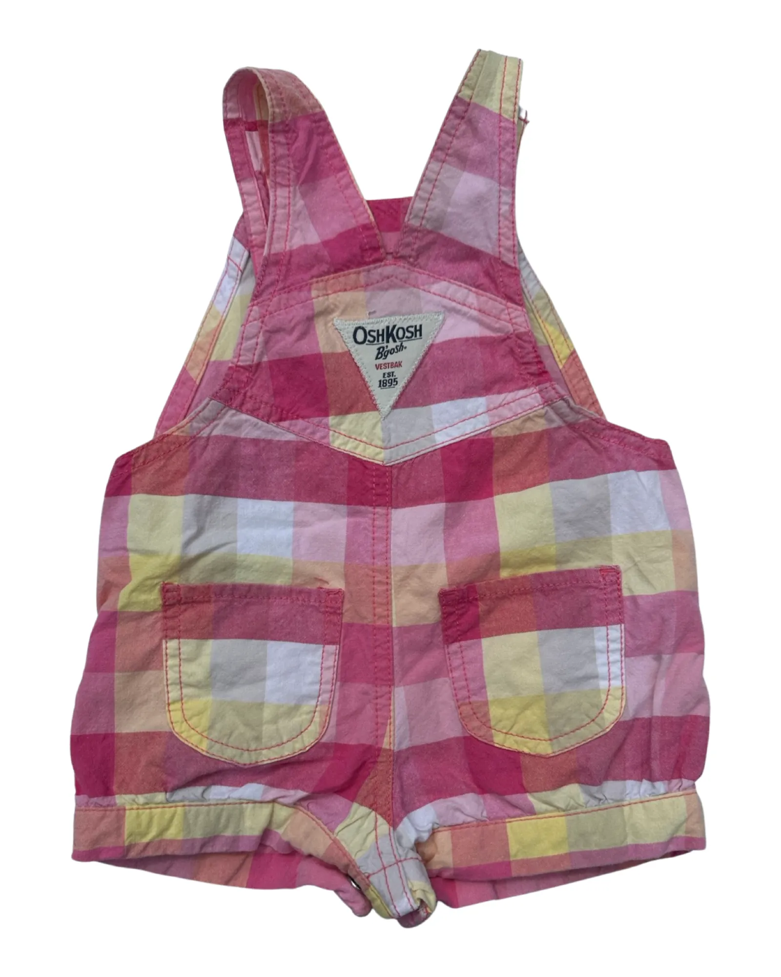 Oshkosh Girl checked vintage short dungarees