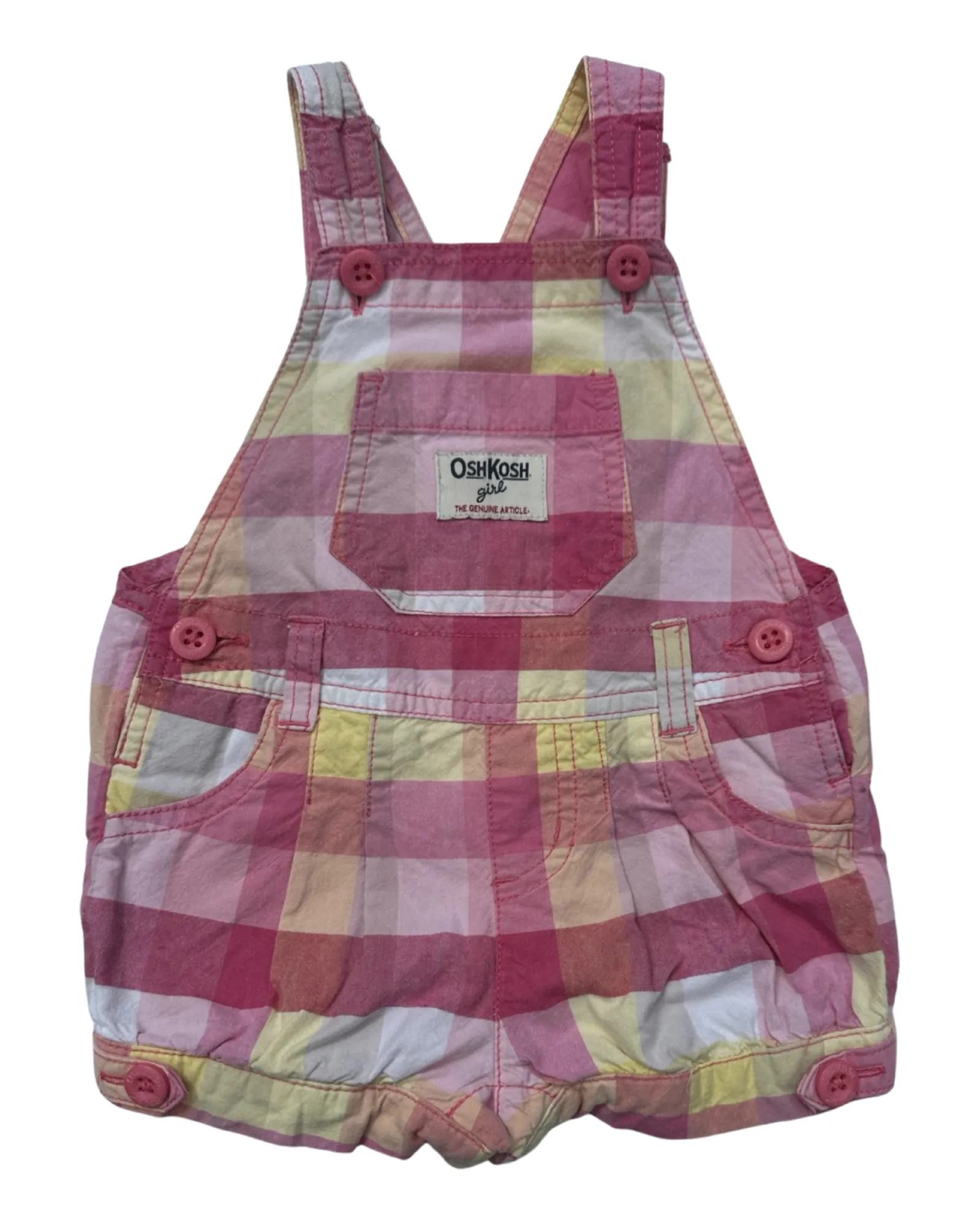 Oshkosh Girl checked vintage short dungarees