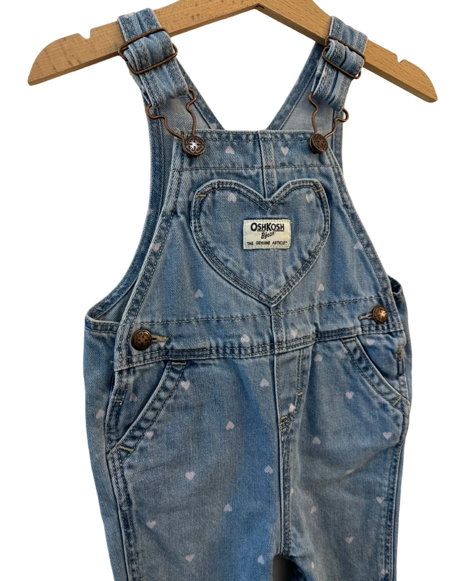 Oshkosh heart print denim dungarees