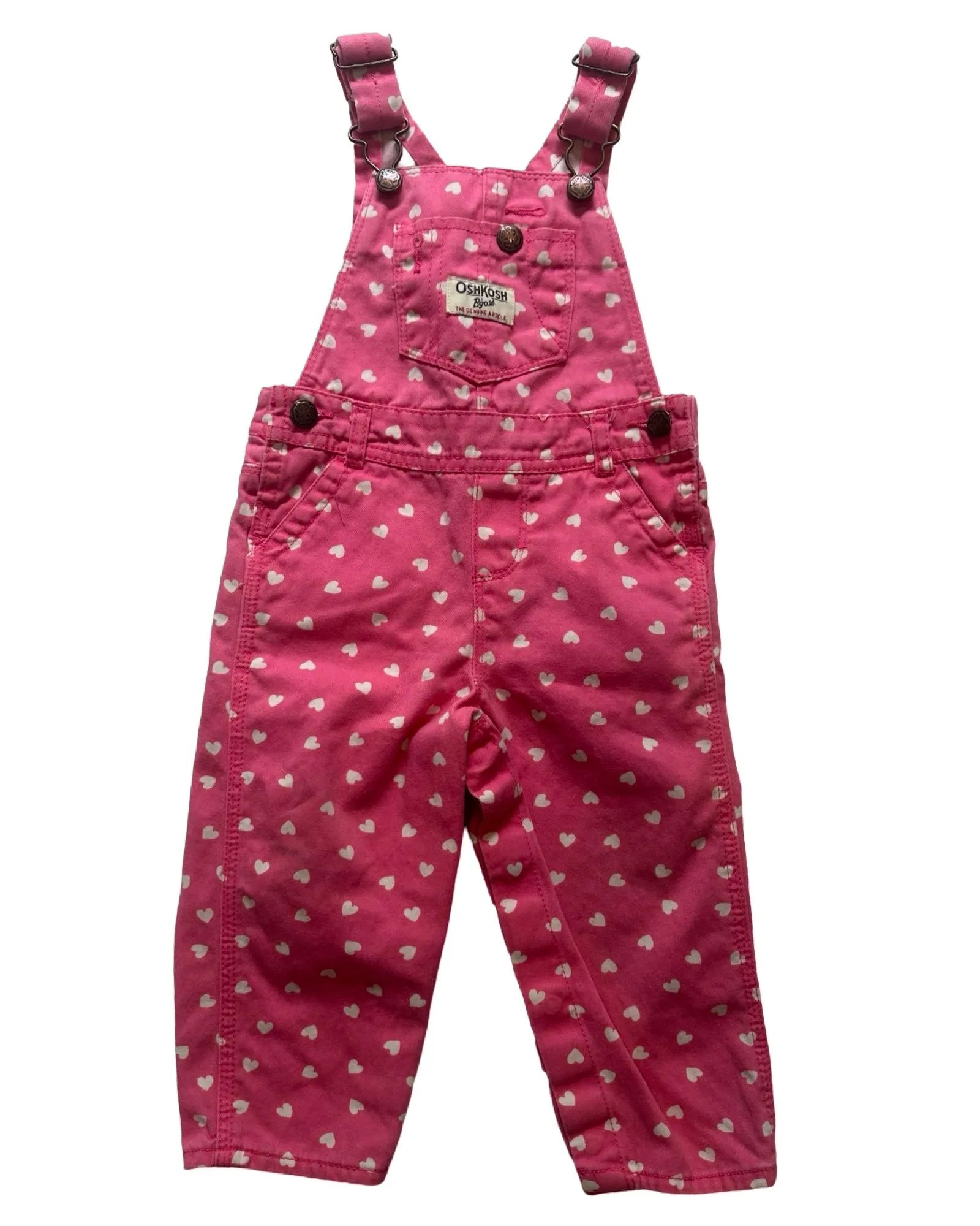 Oshkosh pink heart print dungarees