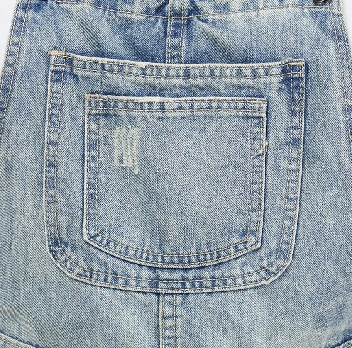 Paper Heart Distressed  Denim Dungarees Blue