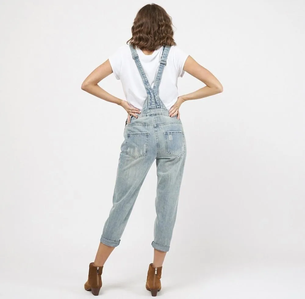 Paper Heart Distressed  Denim Dungarees Blue