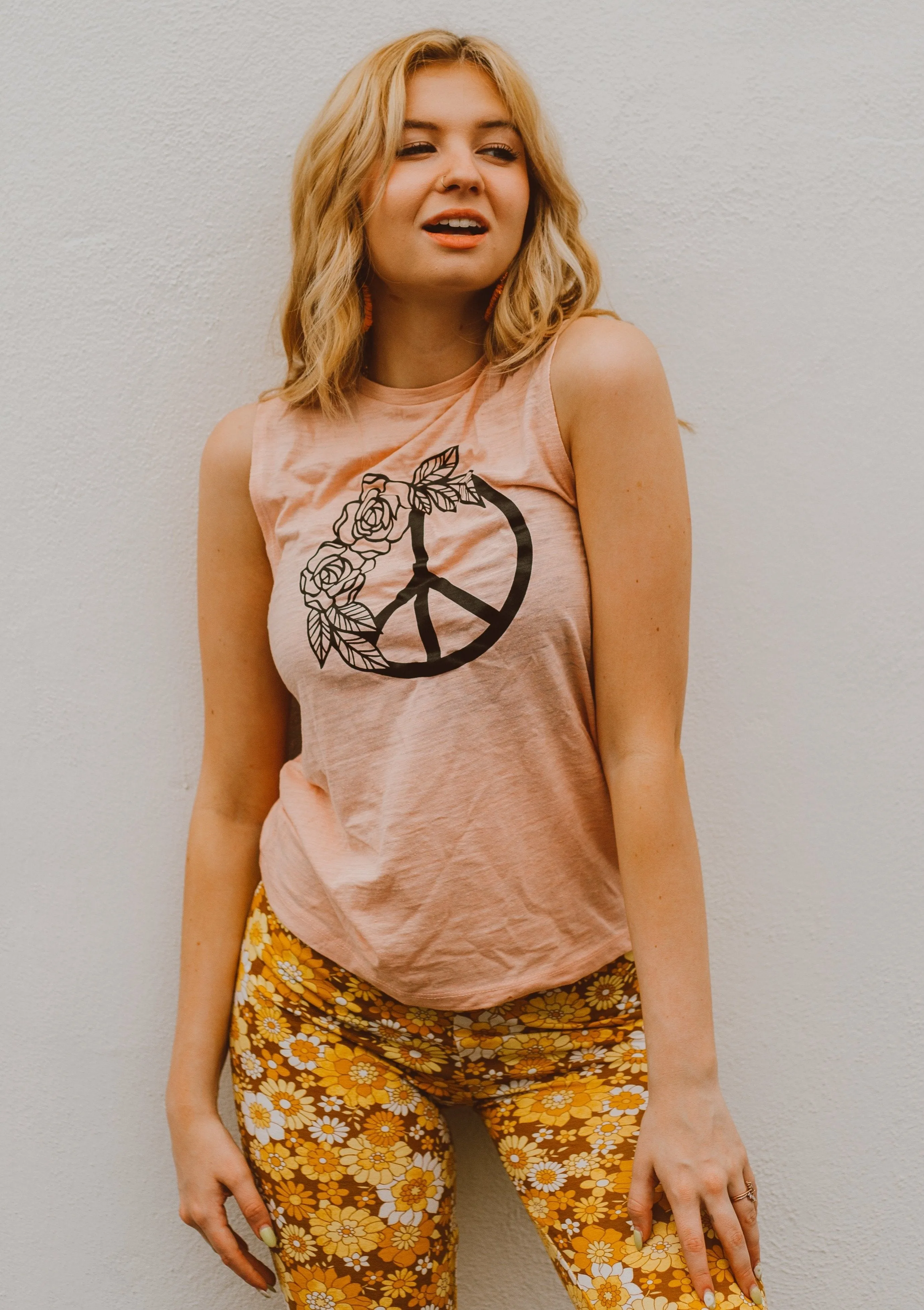 Peace Floral - Muscle Tank