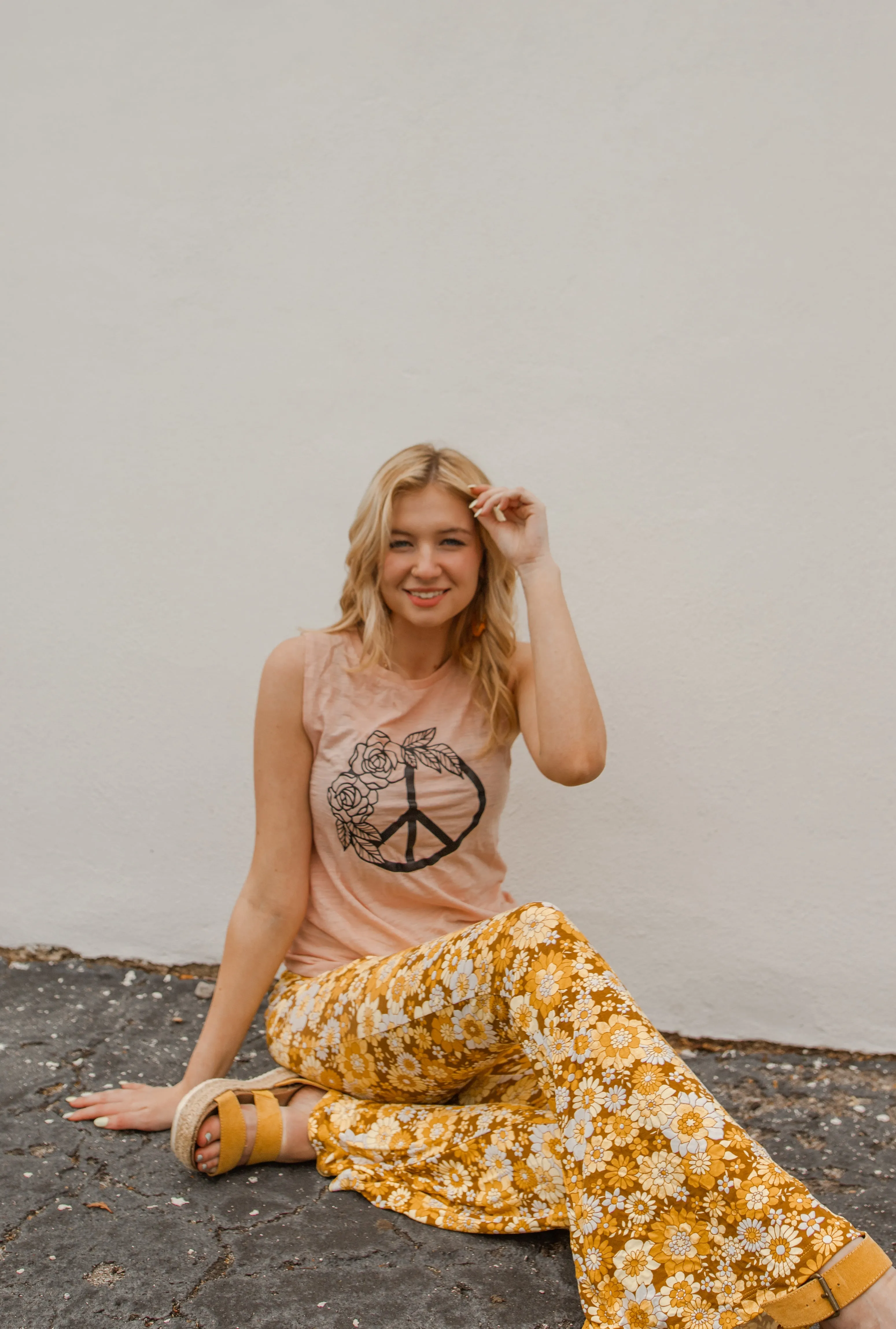 Peace Floral - Muscle Tank